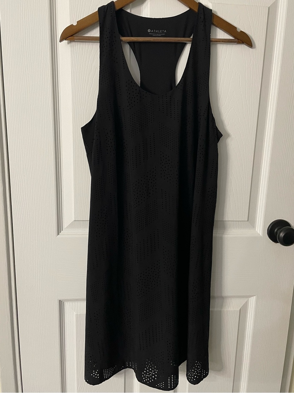 NWOT Athleta Black Brookfield Perforated Racerback Active Dress Size S